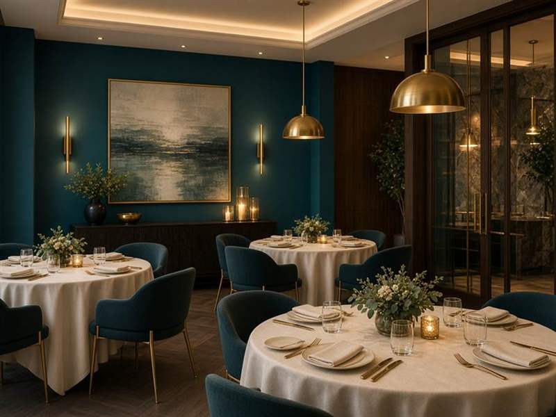 Warm dining room with carefully set tables at ChefomaticNow
